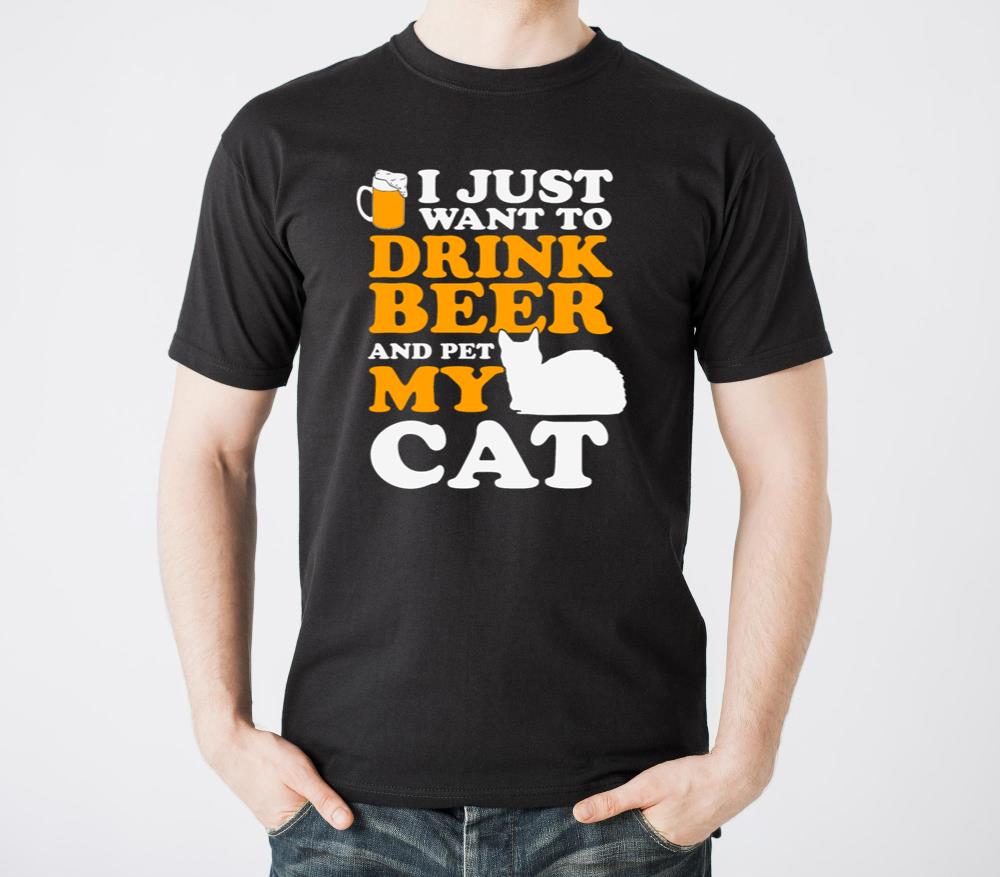 I just want to drink beer and pet my Cat Lover - Unisex Standard T-Shirt