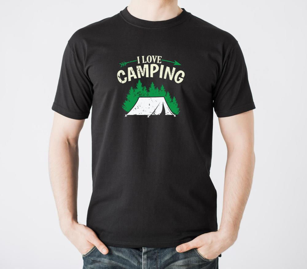 I love Camping with a Tent in Forest - Unisex Standard T-Shirt