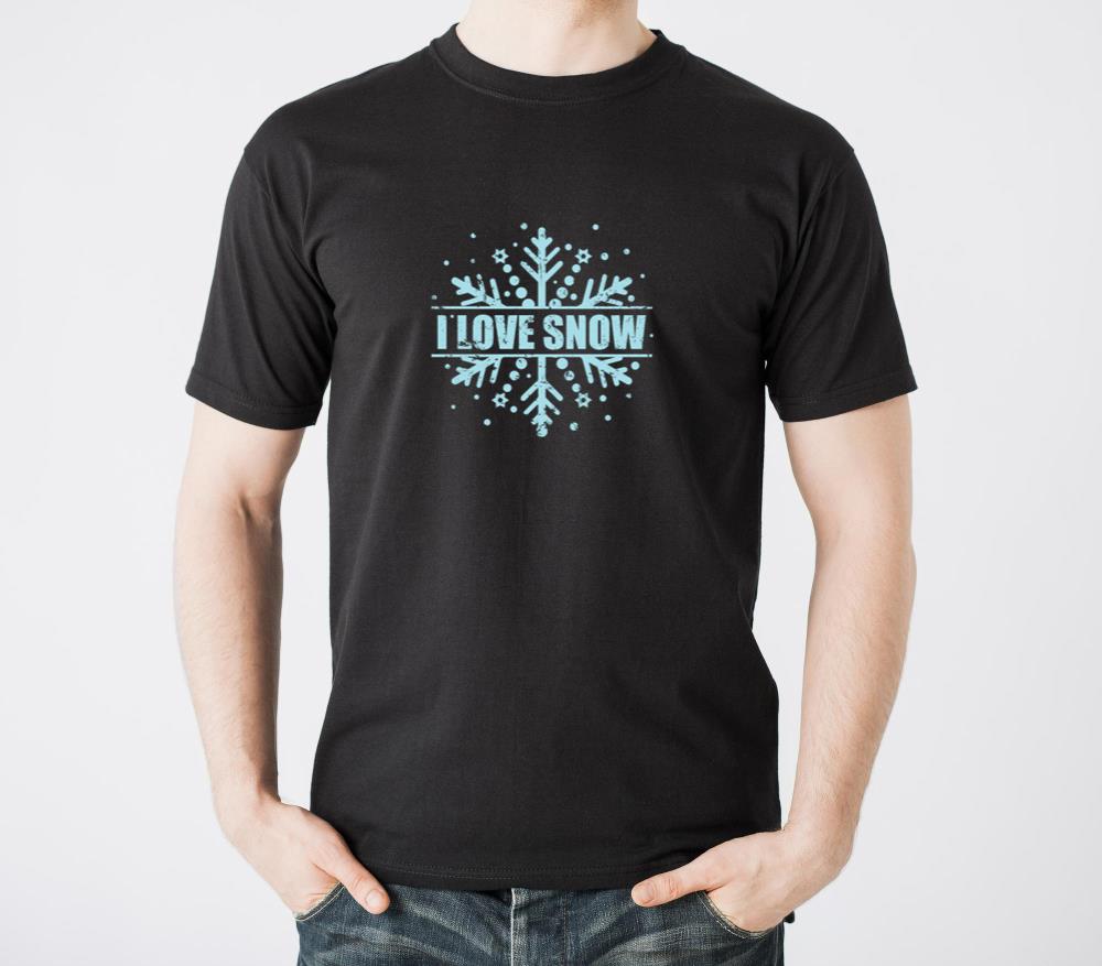 I Love Snow Winter Season toboggan - Unisex Standard T-Shirt