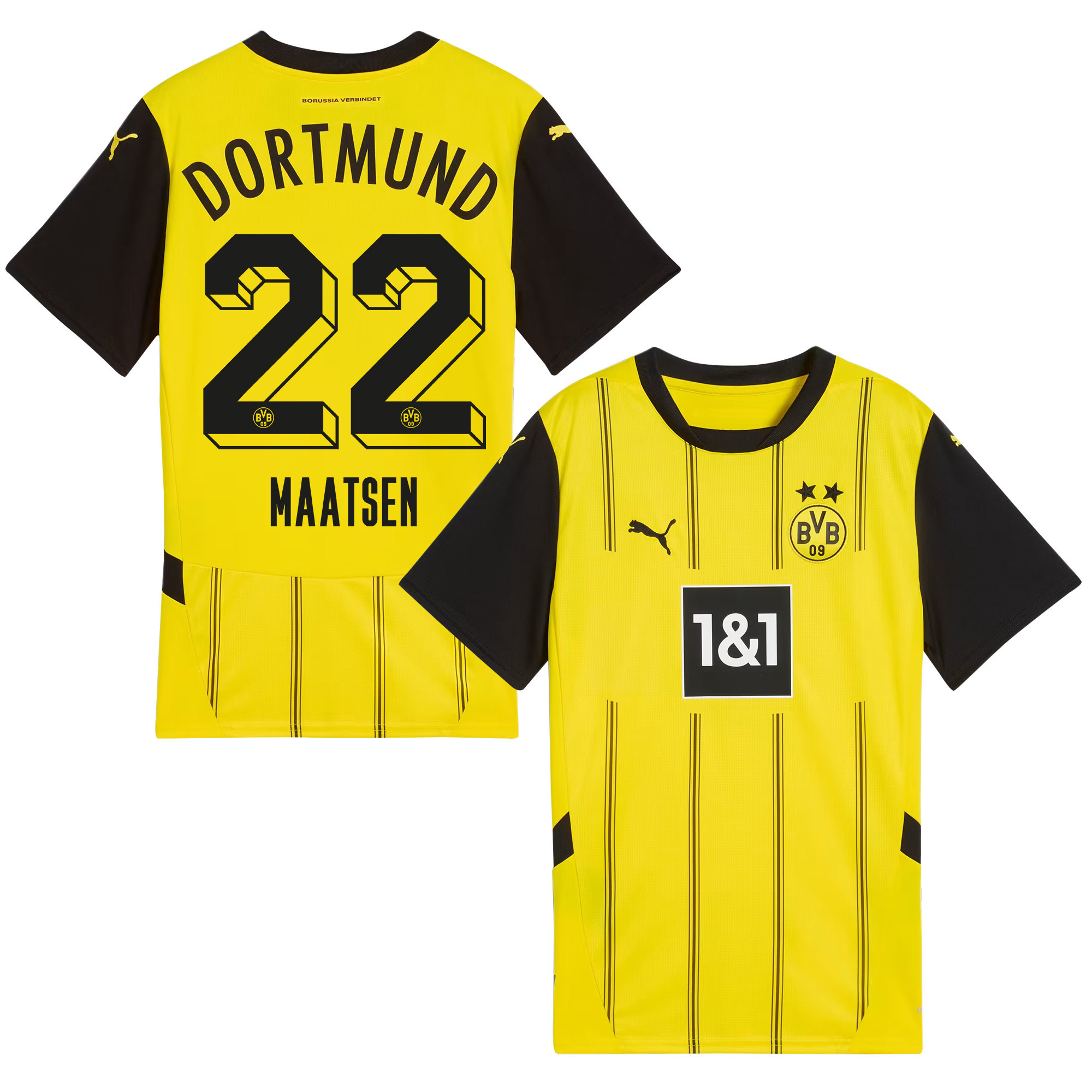 Ian Maatsen 22 Borussia Dortmund 2024/25 Home Jersey - Yellow