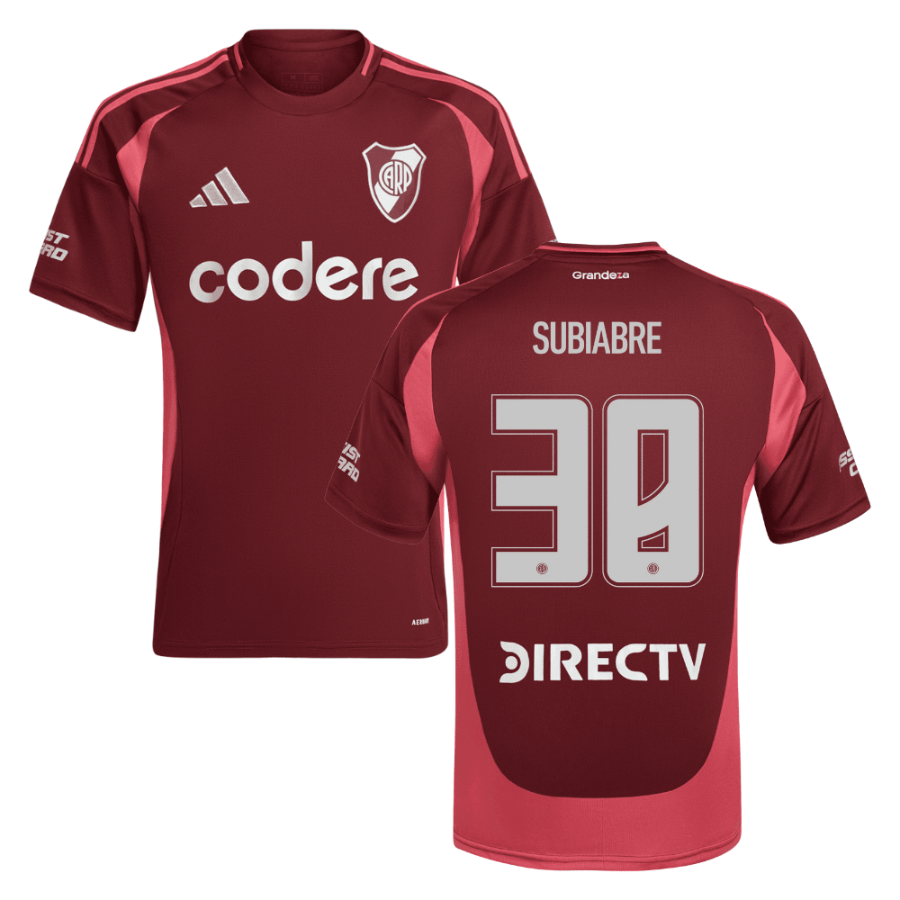 Ian Subiabre 38 River Plate 2024-25 Away Match Jersey - Crimson