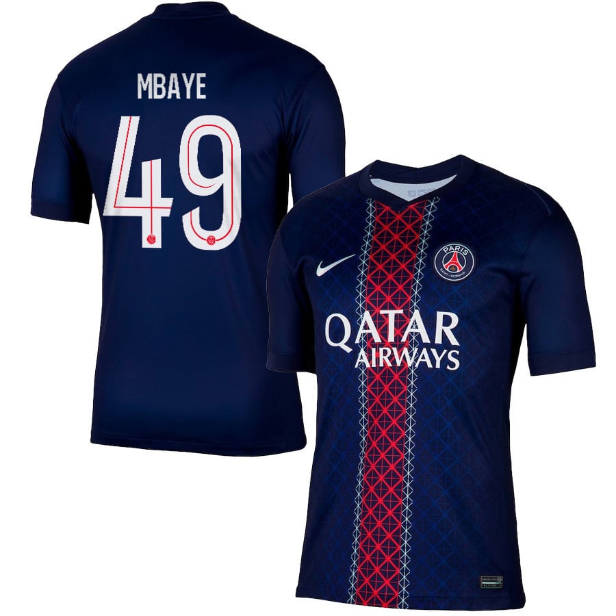 Ibrahim Mbaye 49 Paris Saint-Germain 2025/26 Home Men Jersey - Navy