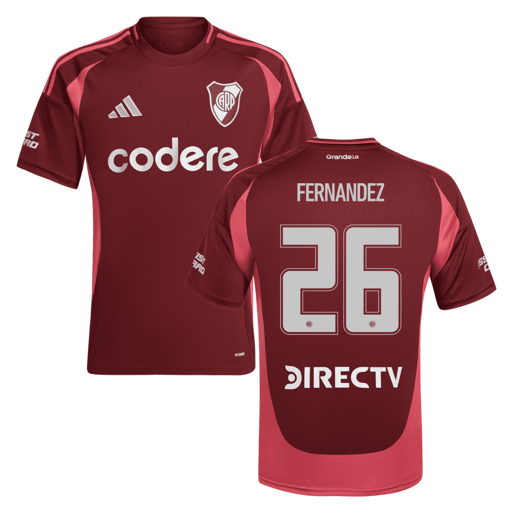 Ignacio FernÃ¡ndez 26 River Plate 2024-25 Away Match Jersey - Crimson