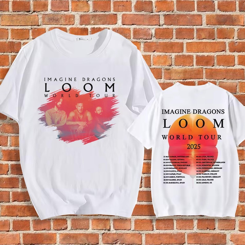 Imagine Dragons Loom World Tour 2025 Tshirt, Imagine Dragons Rock Band 90S Tshirt