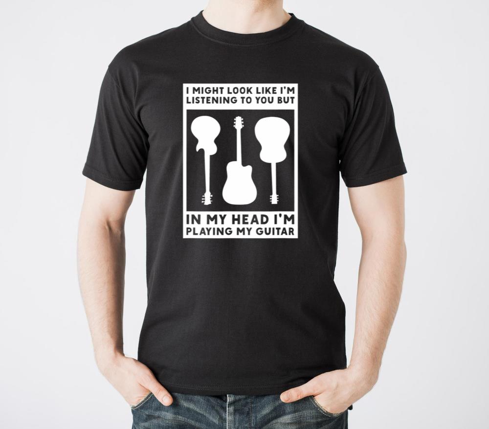 In My Head Im Playing My Guitar Musician Bass - Unisex Standard T-Shirt