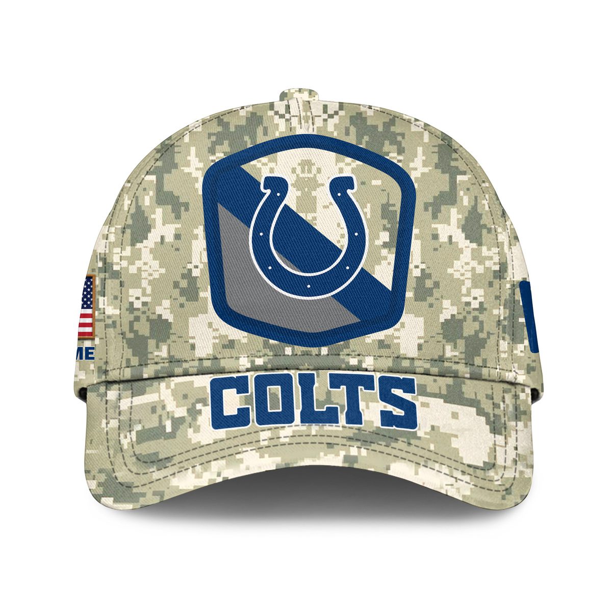 Indianapolis Colts Camo Salute To Service Personalized Classic Baseball Cap