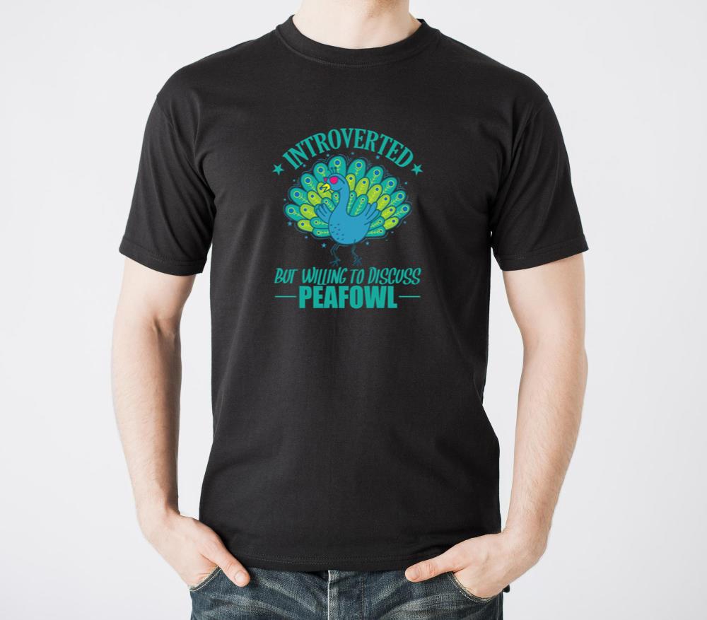 Introverted but willing to Discuss Peafowl - Unisex Standard T-Shirt