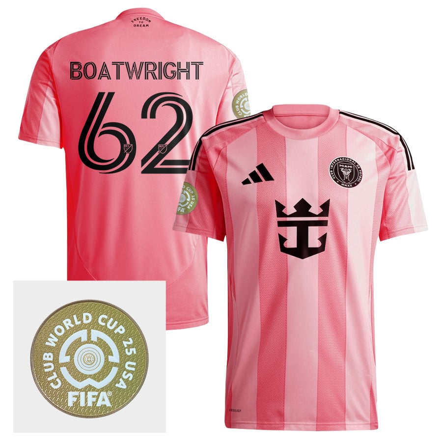 Israel Boatwright 62 Inter Miami CF 2025 Euforia FIFA Club World Cup 25 USA Patch Men Jersey - Light Pink