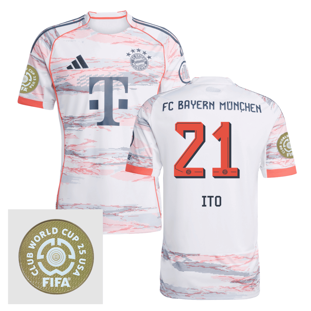 It Hiroki 21 Bayern Munich 2025/26 FIFA Club World Cup 25 USA Patch Away Men Jersey - White