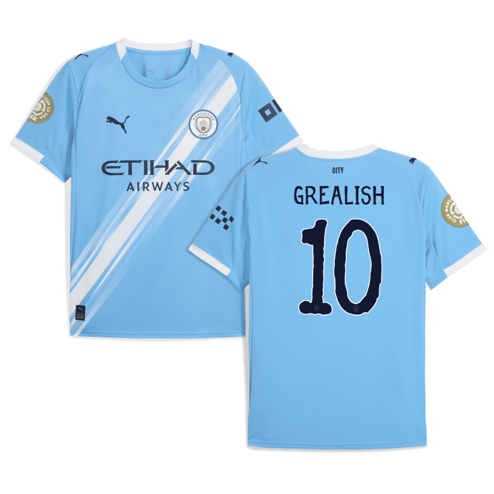 Jack Grealish 10 Manchester City x KidSuper 2025/26 FIFA Club World Cup 25 USA Patch Home Men Jersey - Sky Blue