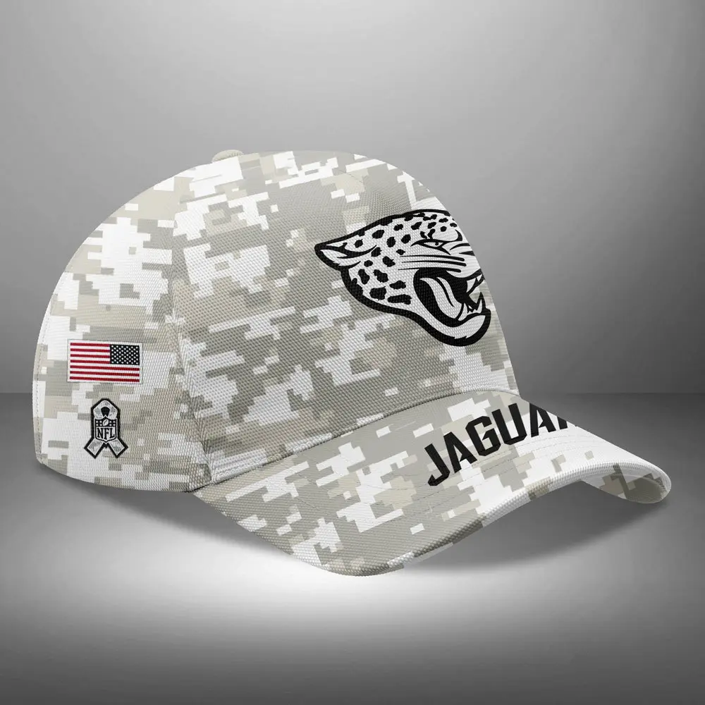 Jacksonville Jaguars Nfl Arctic Camo 2024 Salute To Service Custom Name And Year Classic Cap Wcc1016