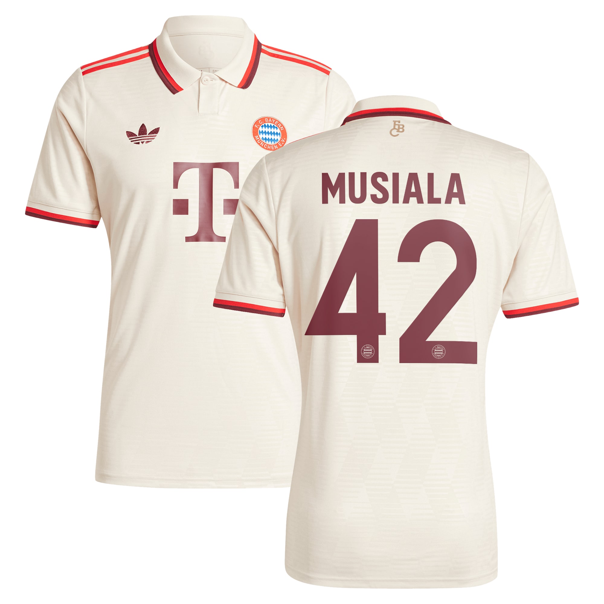 Jamal Musiala Bayern Munich adidas Originals 2024/25 Third Replica Player Jersey - Cream