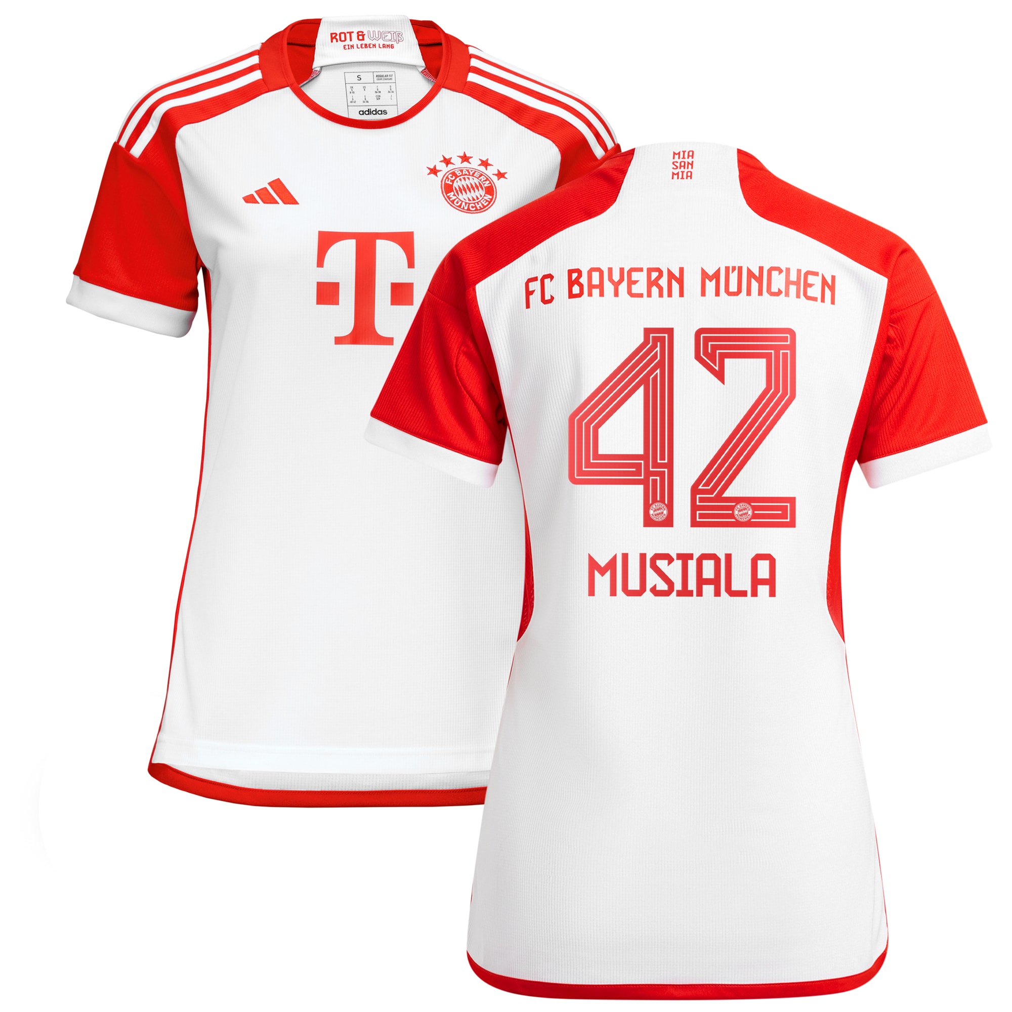 Jamal Musiala Bayern Munich adidas Women's 2023/24 Home Replica Jersey - White