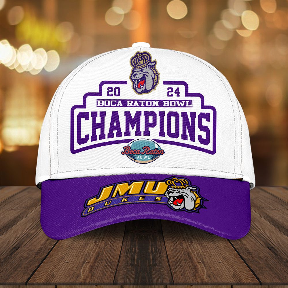 James Madison Dukes Football Classic Cap JMU Boca Raton Bowl Champs 2024 Cap