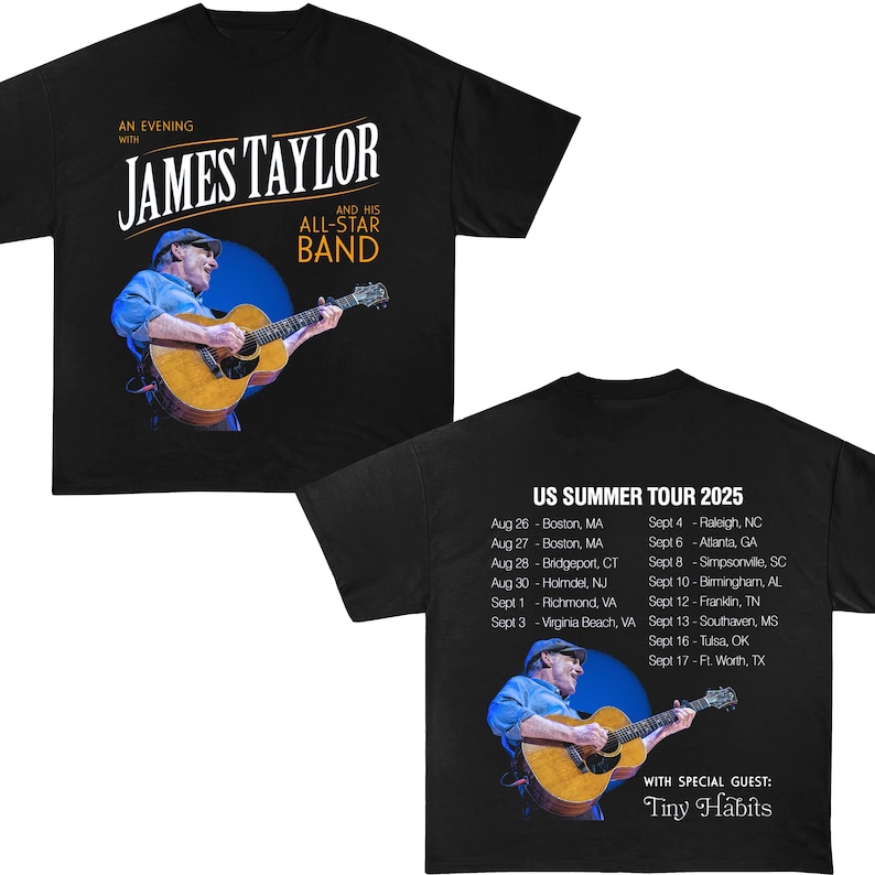 James Taylor Summer Tour 2025 Shirt, James Taylor 2025 Concert, James Taylor Fan Shirt