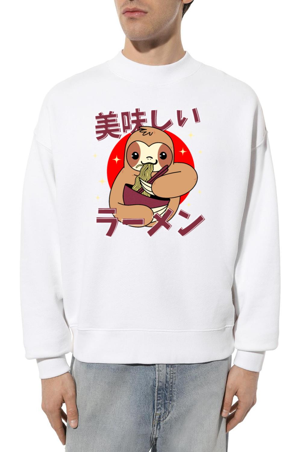 Japanese Sloth Eating Japan Food Ramen Noodles - Unisex Sweatshirt