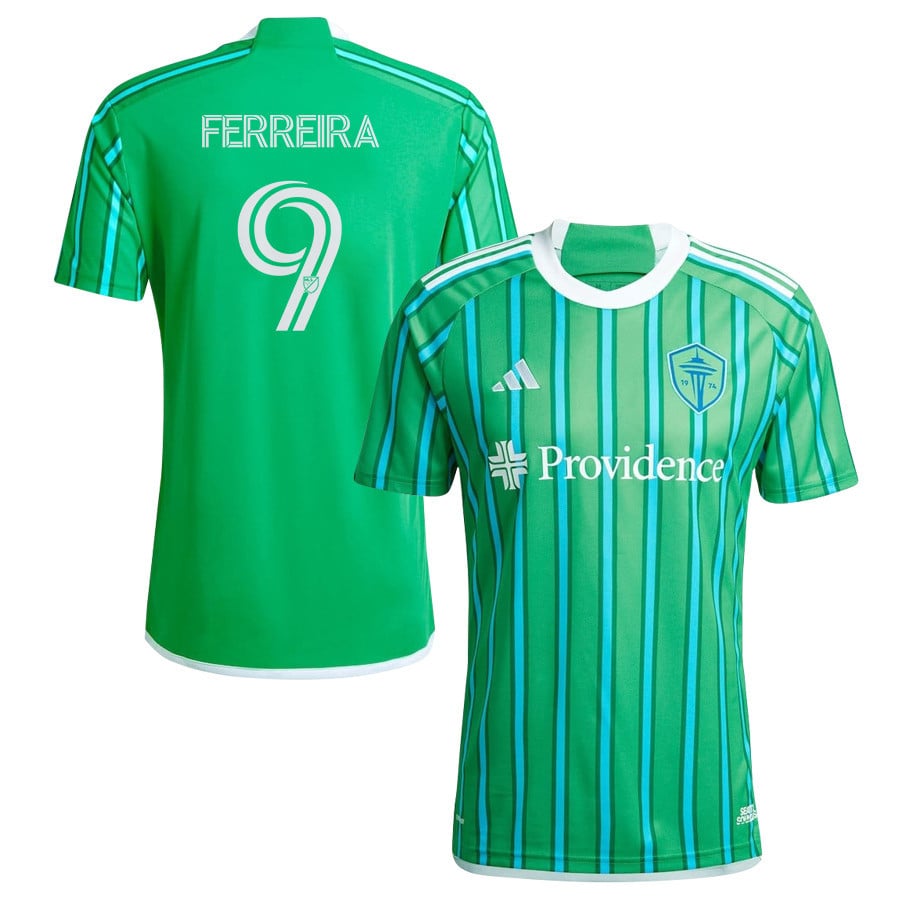 Jess Ferreira 9 Seattle Sounders FC 2024 The Anniversary Kit Men Jersey - Green
