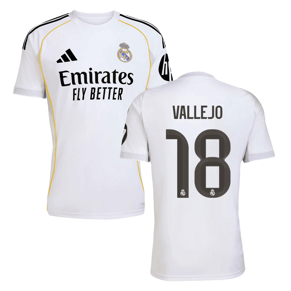 Jess Vallejo 18 Real Madrid 2025/26 Home Men Jersey - White