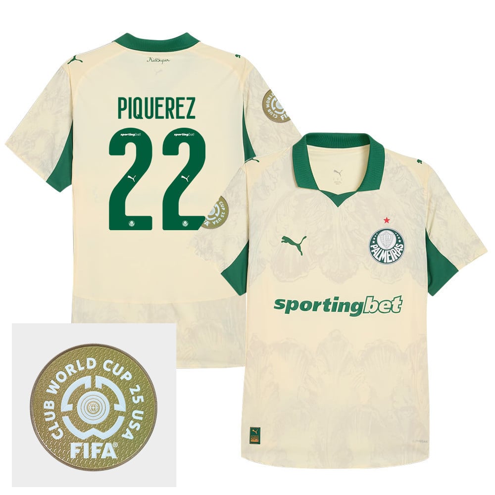 Joaqun Piquerez 22 SE Palmeiras x KidSuper 2025/26 FIFA Club World Cup 25 USA Patch Men Jersey - Yellow