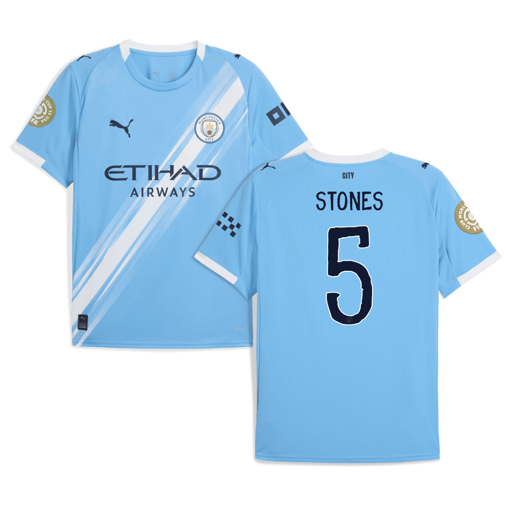 John Stones 5 Manchester City x KidSuper 2025/26 FIFA Club World Cup 25 USA Patch Home Men Jersey - Sky Blue