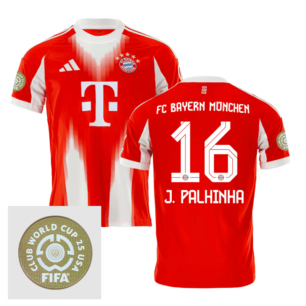 Joo Palhinha 16 Bayern Munich 2025/26 FIFA Club World Cup 25 USA Patch Home Men Jersey - Red