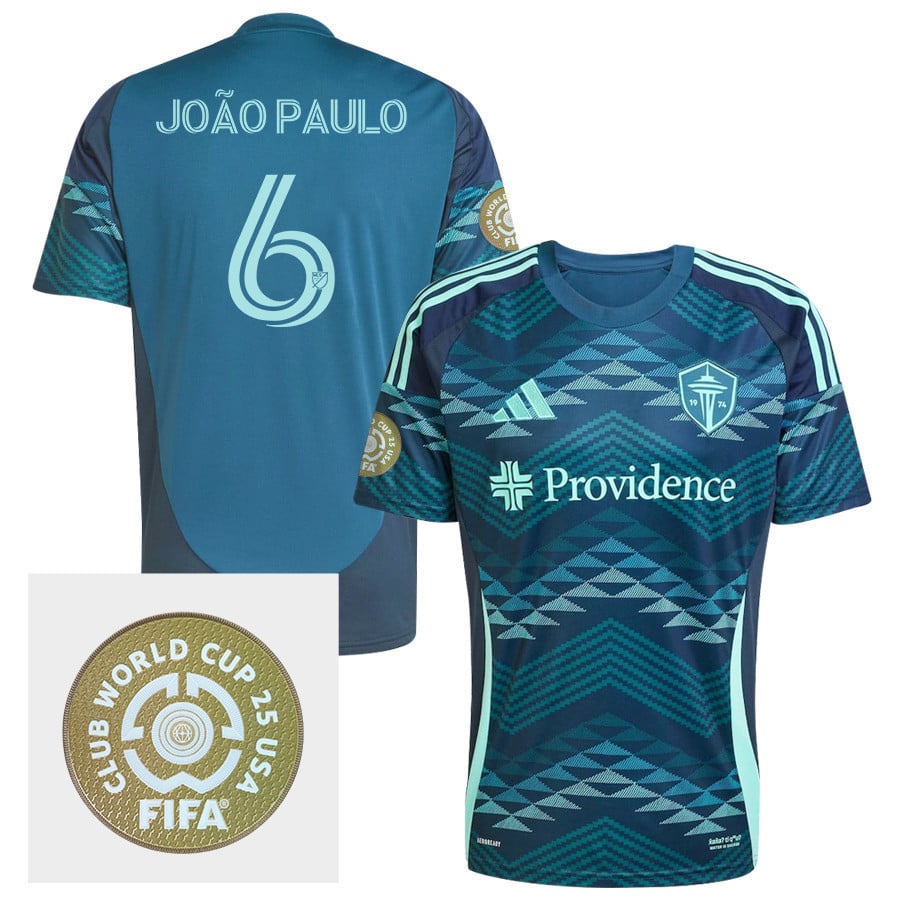 Joo Paulo 6 Seattle Sounders FC 2025 The Salish Sea Kit FIFA Club World Cup 25 USA Patch Men Jersey - Blue