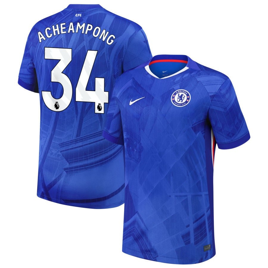 Josh Acheampong #34 Chelsea 2025-26 Home Match Jersey - Blue