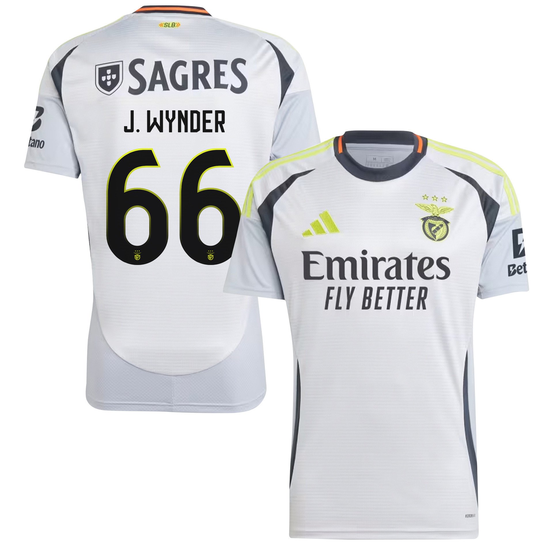 Joshua Wynder 66 S.L. Benfica 2024/25 Third Men Jersey - White