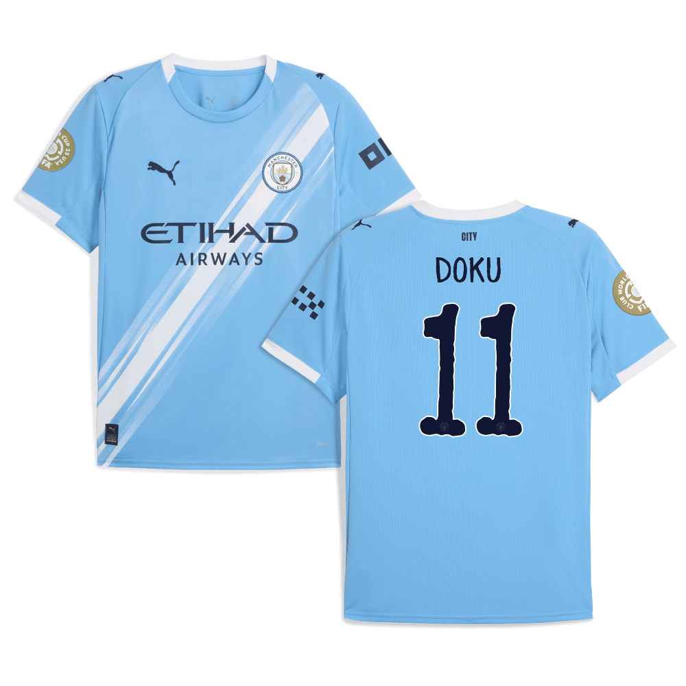 Jrmy Doku 11 Manchester City x KidSuper 2025/26 FIFA Club World Cup 25 USA Patch Home Men Jersey - Sky Blue