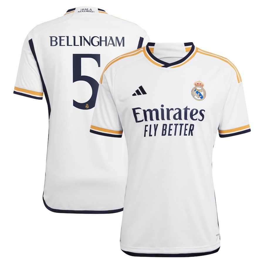 Jude Bellingham 5 Real Madrid 2023-24 Home Jersey - White, Men