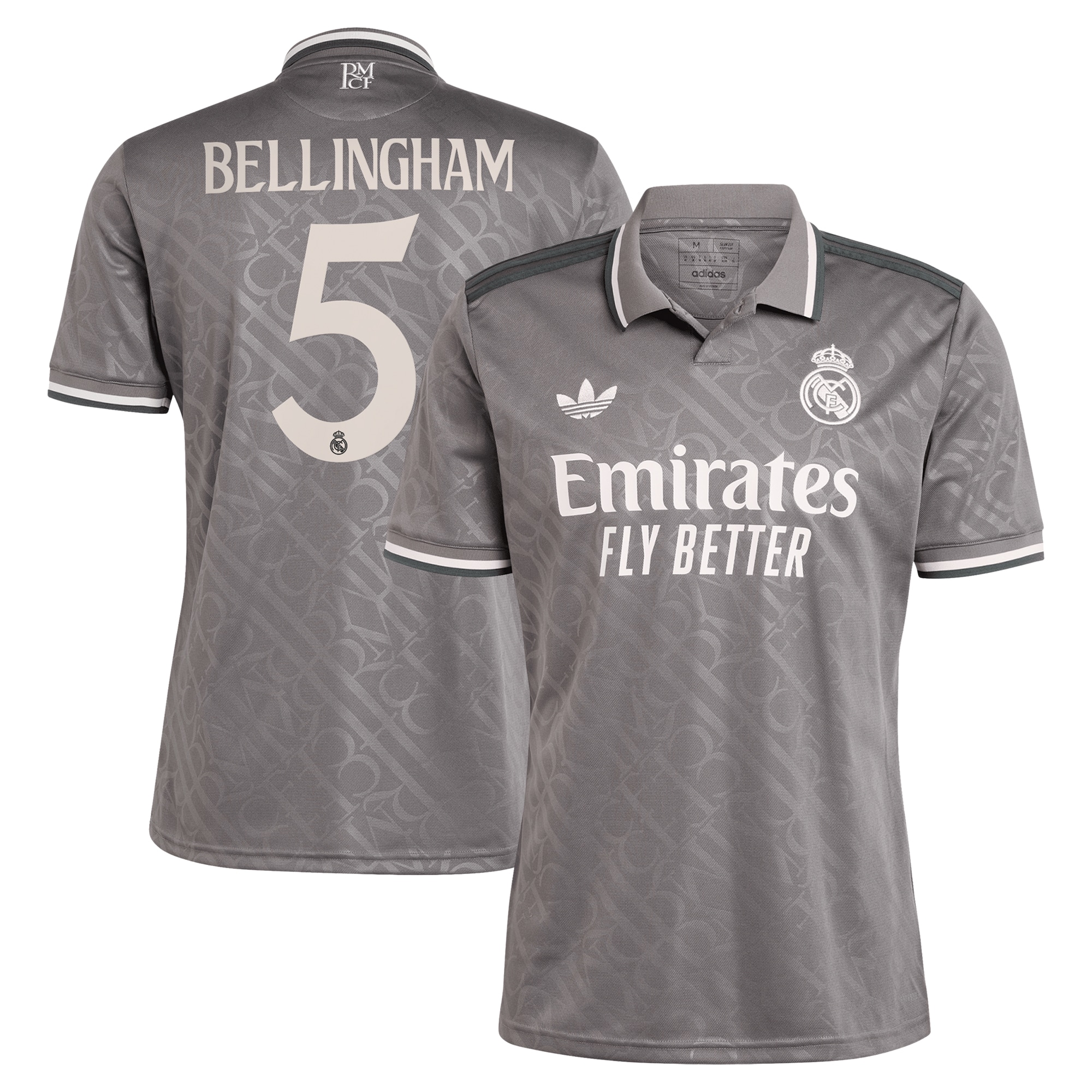 Jude Bellingham Real Madrid adidas Originals 2024/25 Third Replica Player Jersey - Charcoal