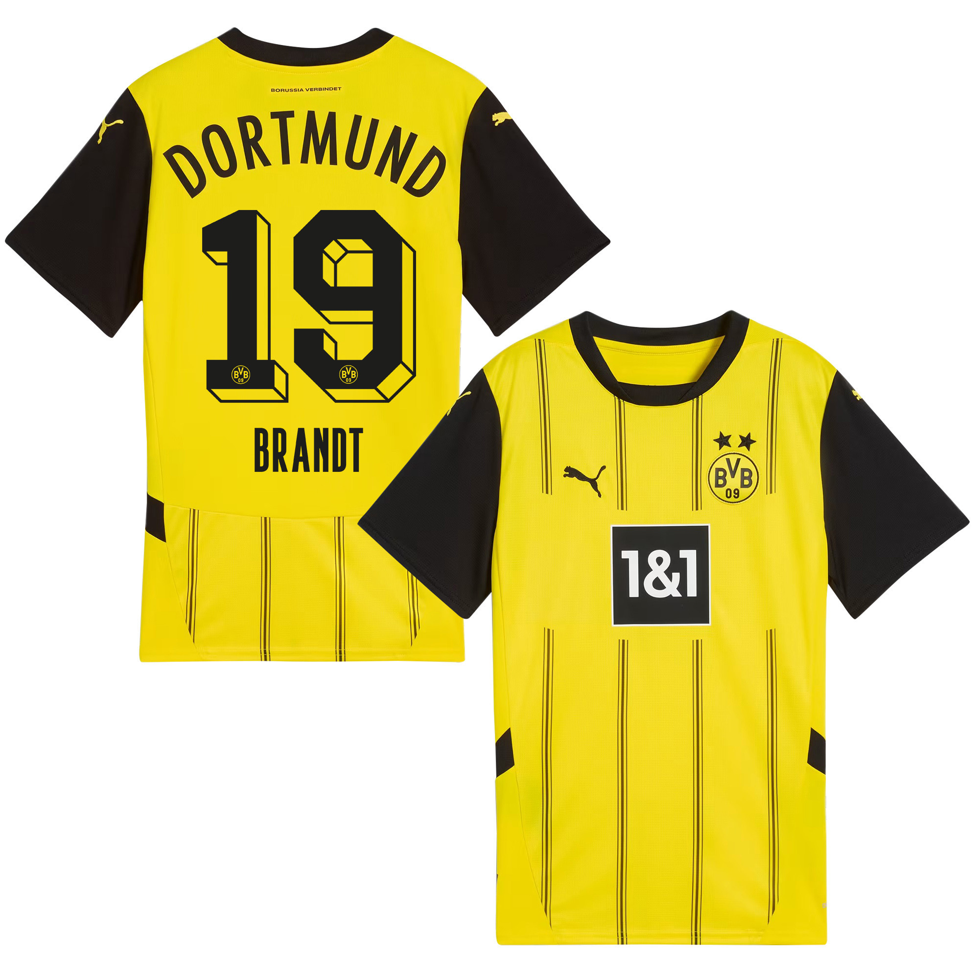 Julian Brandt 19 Borussia Dortmund 2024/25 Home Jersey - Yellow
