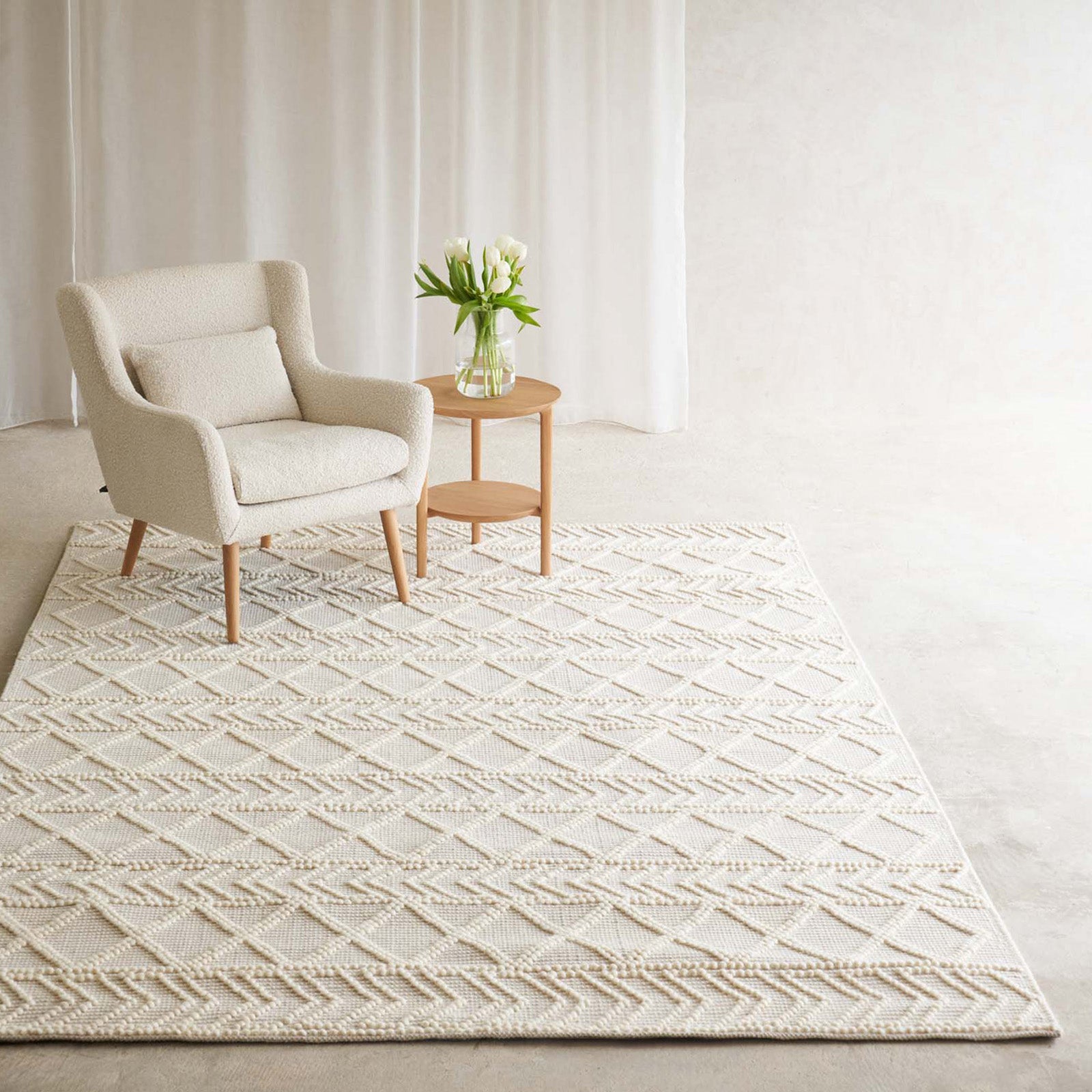 Kai Wool Rug | Natural White 1