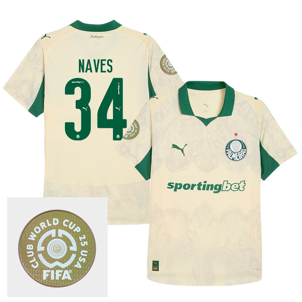 Kaiky Naves 34 SE Palmeiras x KidSuper 2025/26 FIFA Club World Cup 25 USA Patch Men Jersey - Yellow