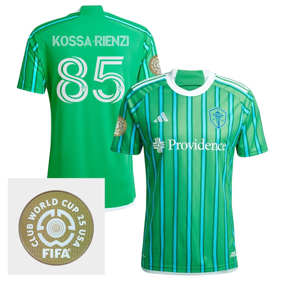 Kalani Kossa-Rienzi 85 Seattle Sounders FC 2024 The Anniversary Kit FIFA Club World Cup 25 USA Patch Men Jersey - Green