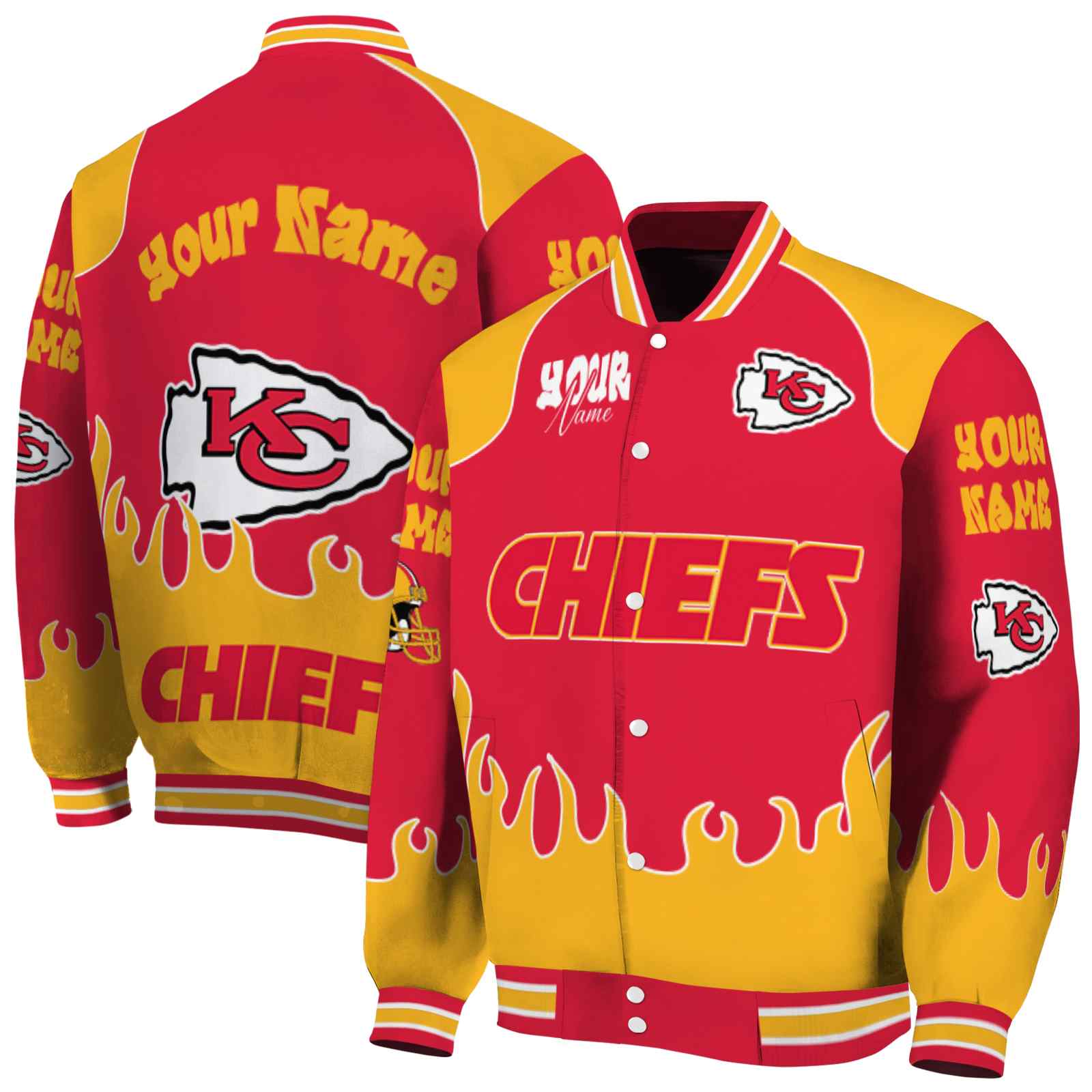 Kansas City Chiefs Fire Graphic Red NCAA Jacket Custom For Football Fans