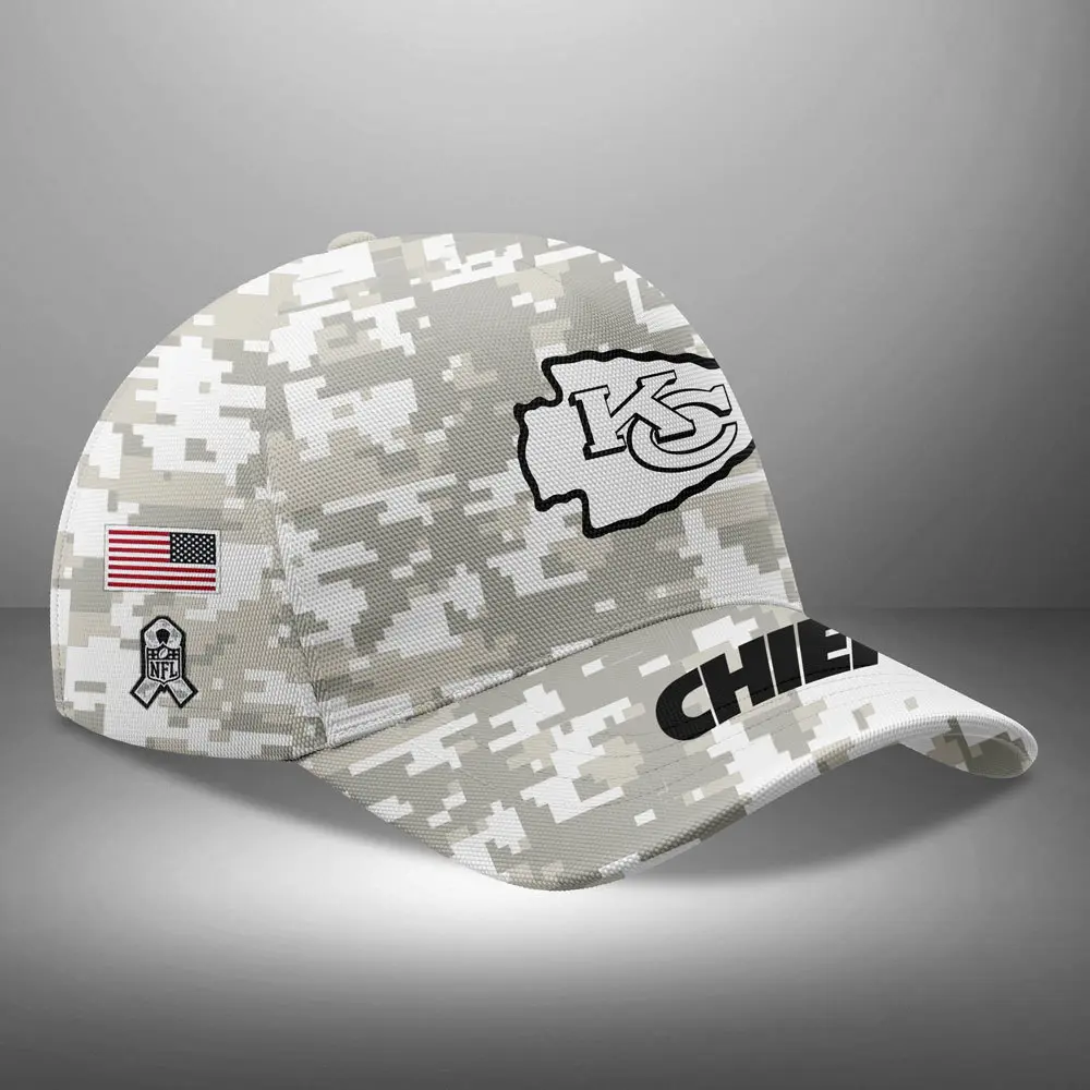 Kansas City Chiefs Nfl Arctic Camo 2024 Salute To Service Custom Name And Year Classic Cap Wcc1010
