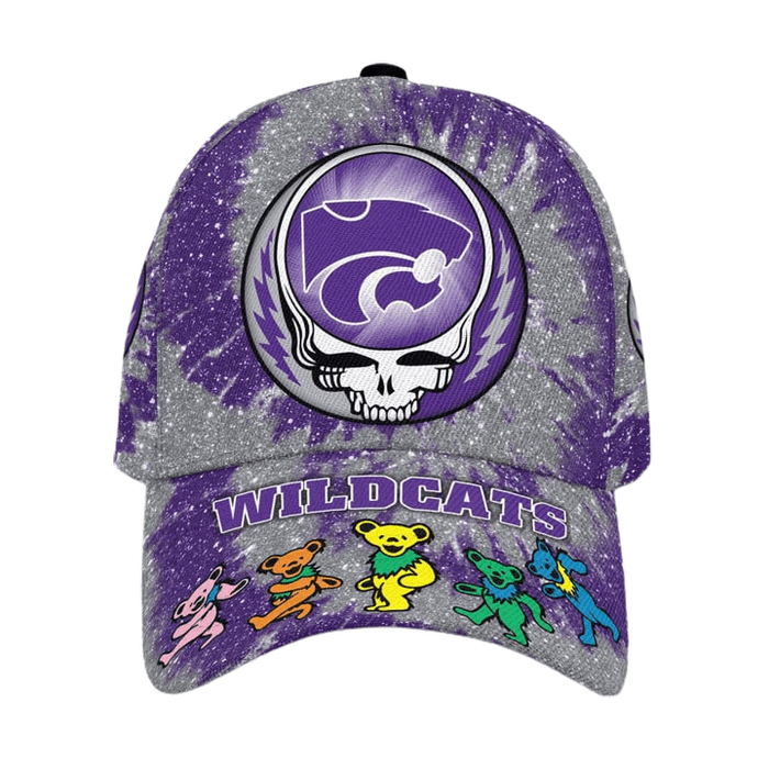 Kansas State Wildcats Grateful Dead Band 3D Baseball Cap Purple CNI319