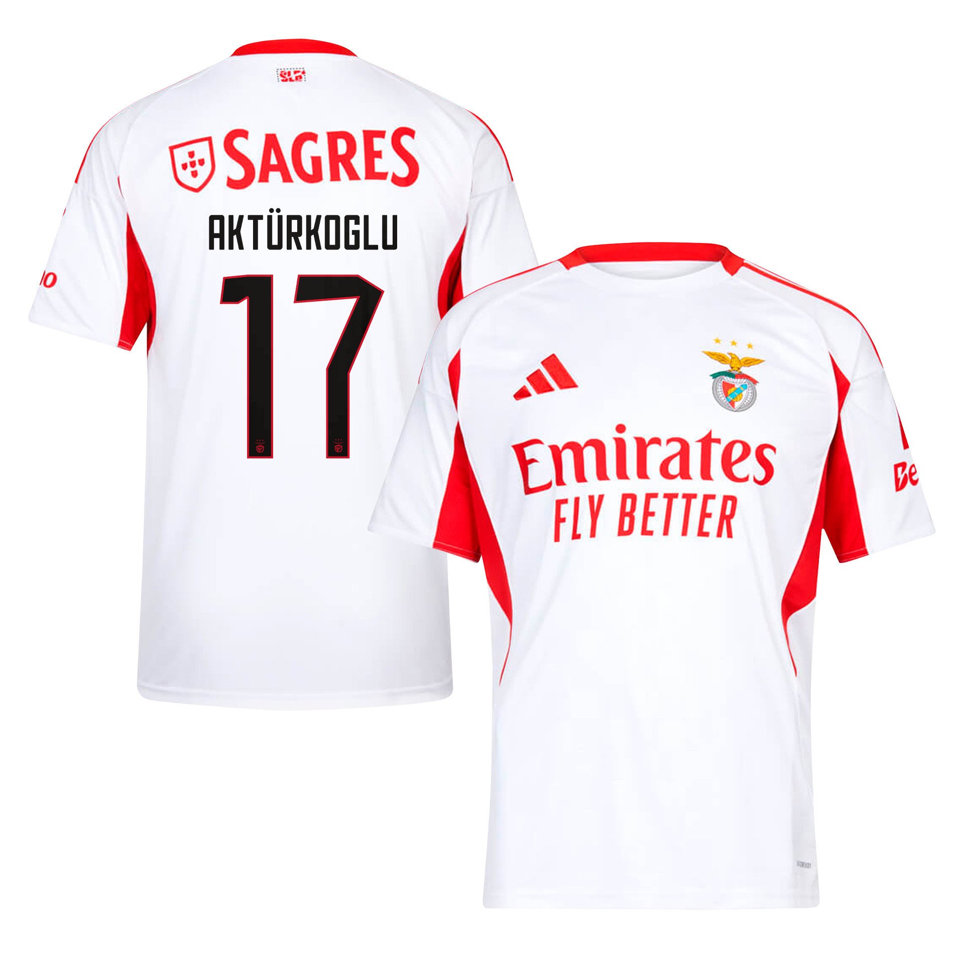 Kerem Aktrkoglu 17 SL Benfica 2025/26 Away Men Jersey - White