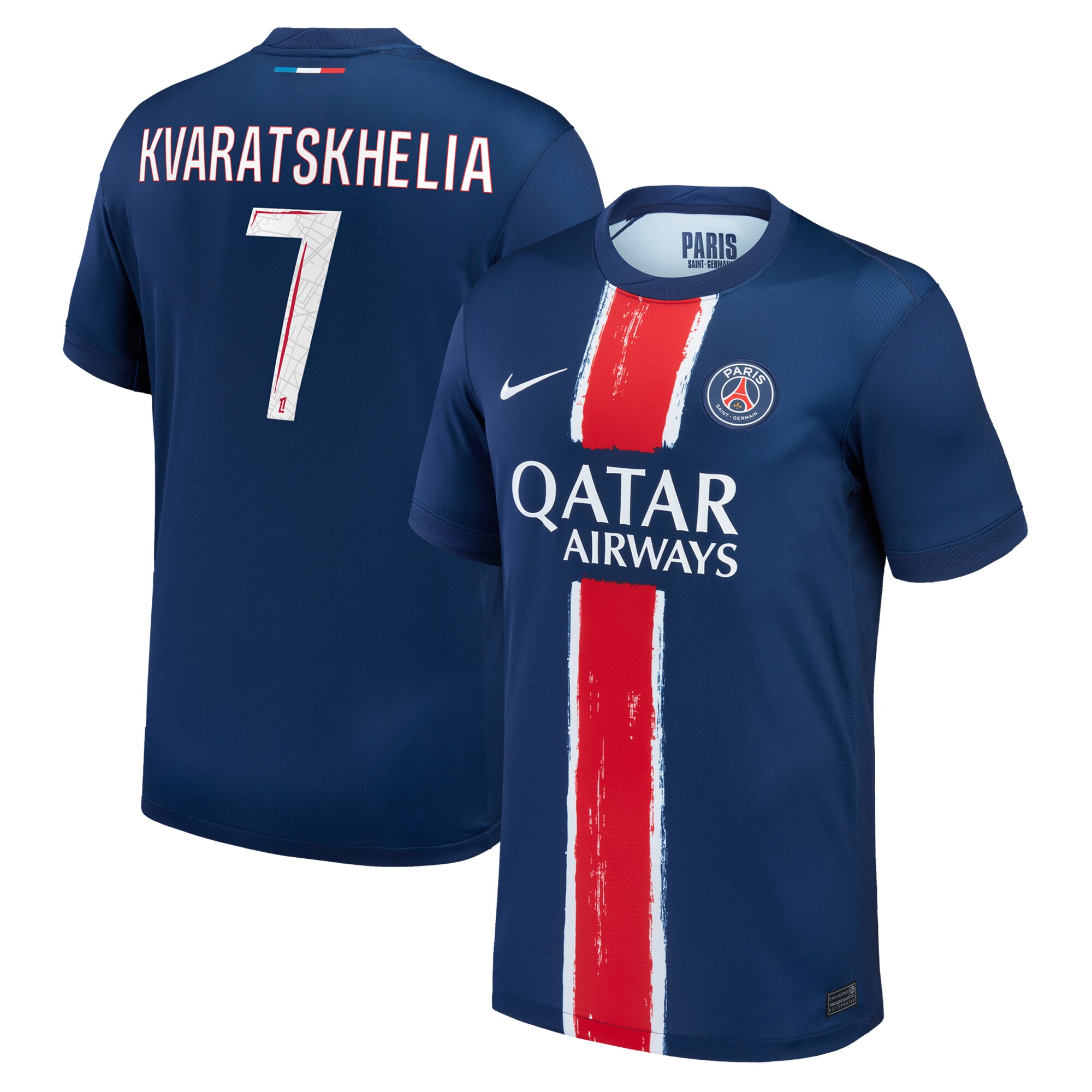 Khvicha Kvaratskhelia Paris Saint-Germain Nike 2024/25 Home Replica Player Jersey - Navy