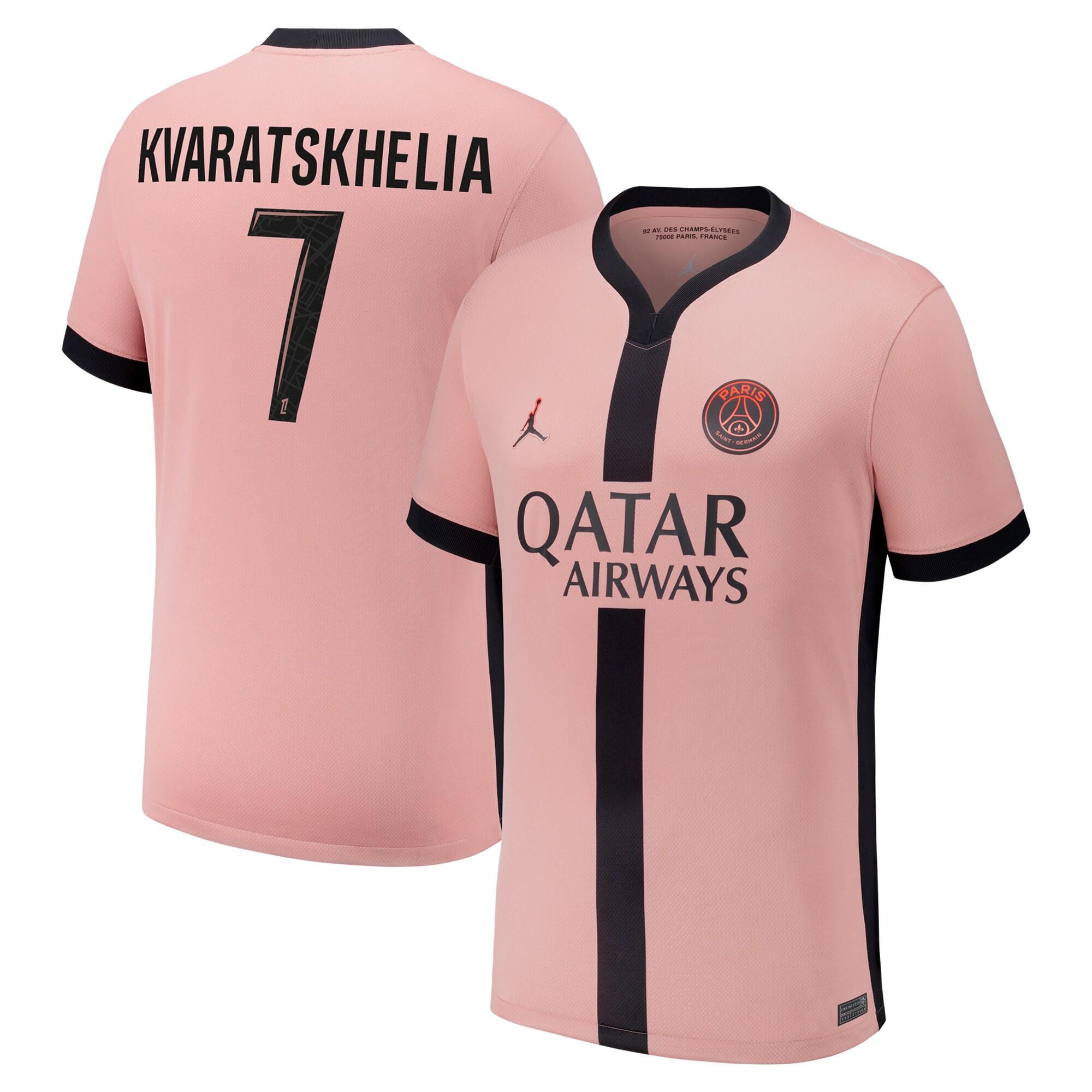 Khvicha Kvaratskhelia Paris Saint-Germain Nike Youth 2024/25 Third Replica Player Jersey - Pink