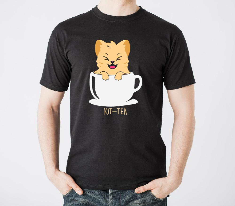 Kit-Tea Cat Coffee Tea Lover - Unisex Standard T-Shirt