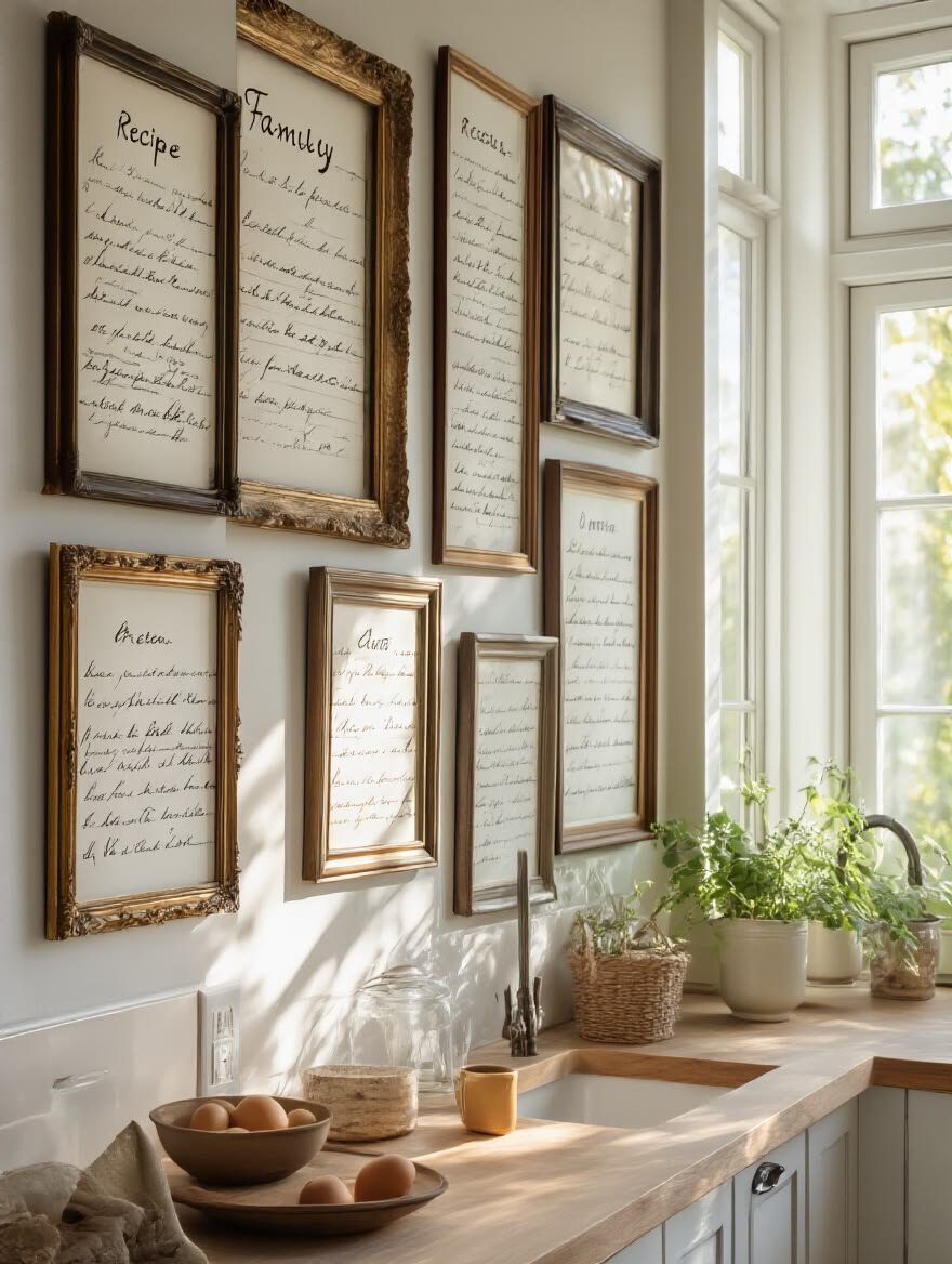 Framed Vintage Family Recipes