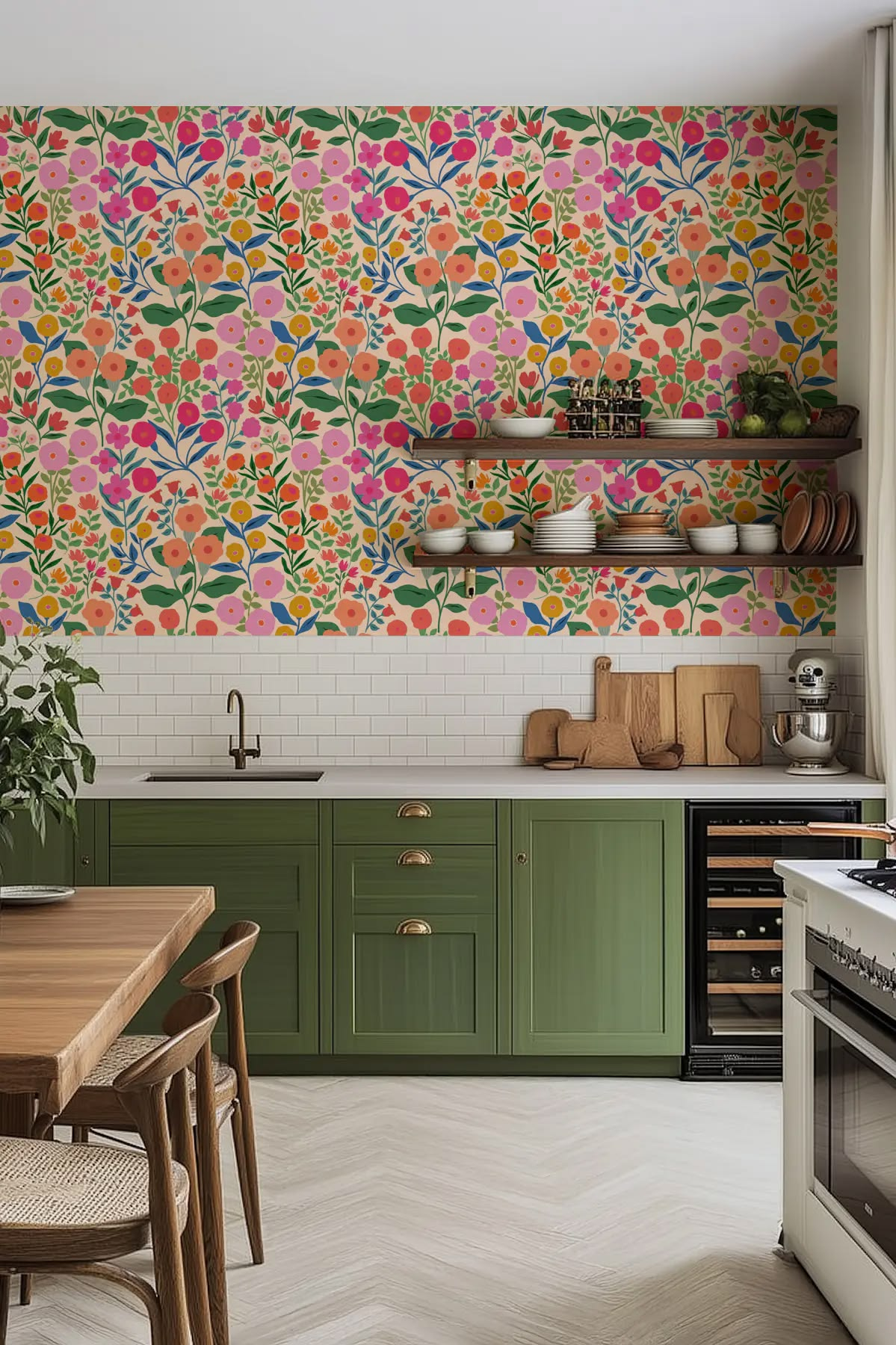 Add a Pop of Color with Patterned Wallpaper