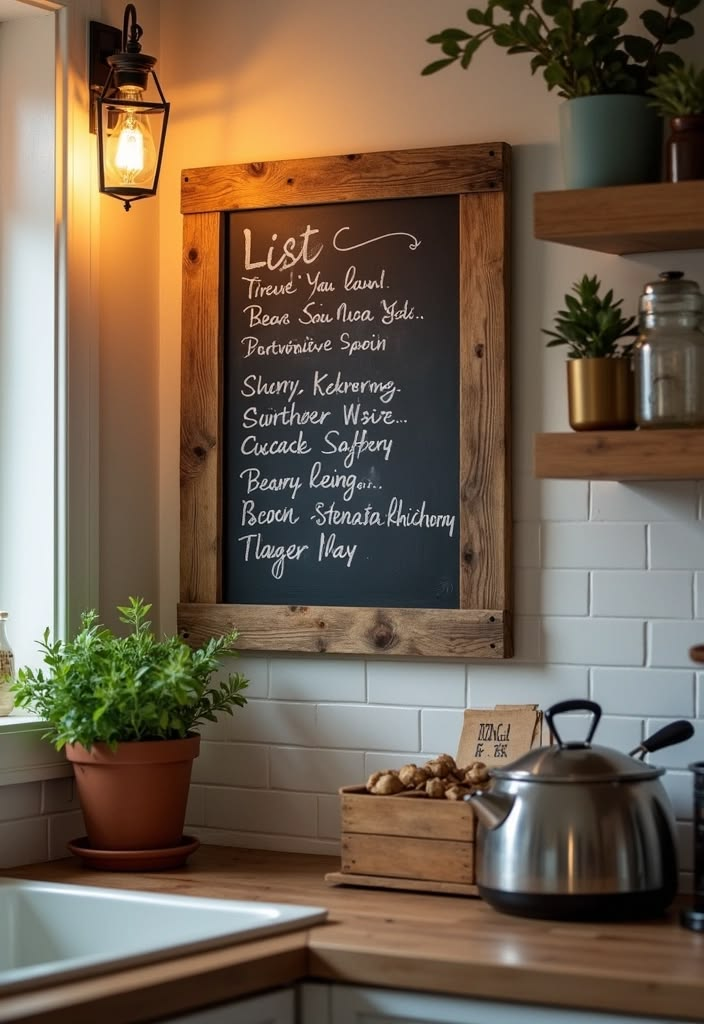 Utilize a Chic Chalkboard Wall