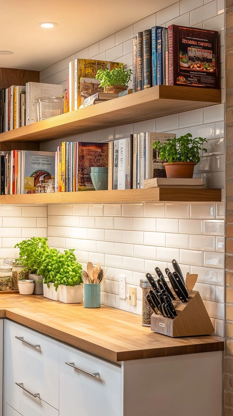 Floating Ledges for Cookbooks