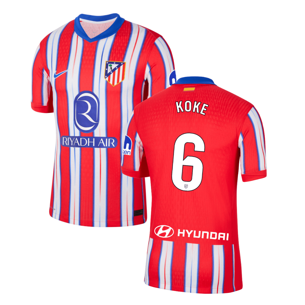 Koke 6 Atletico de Madrid 2024-25 Home Match Jersey - Red