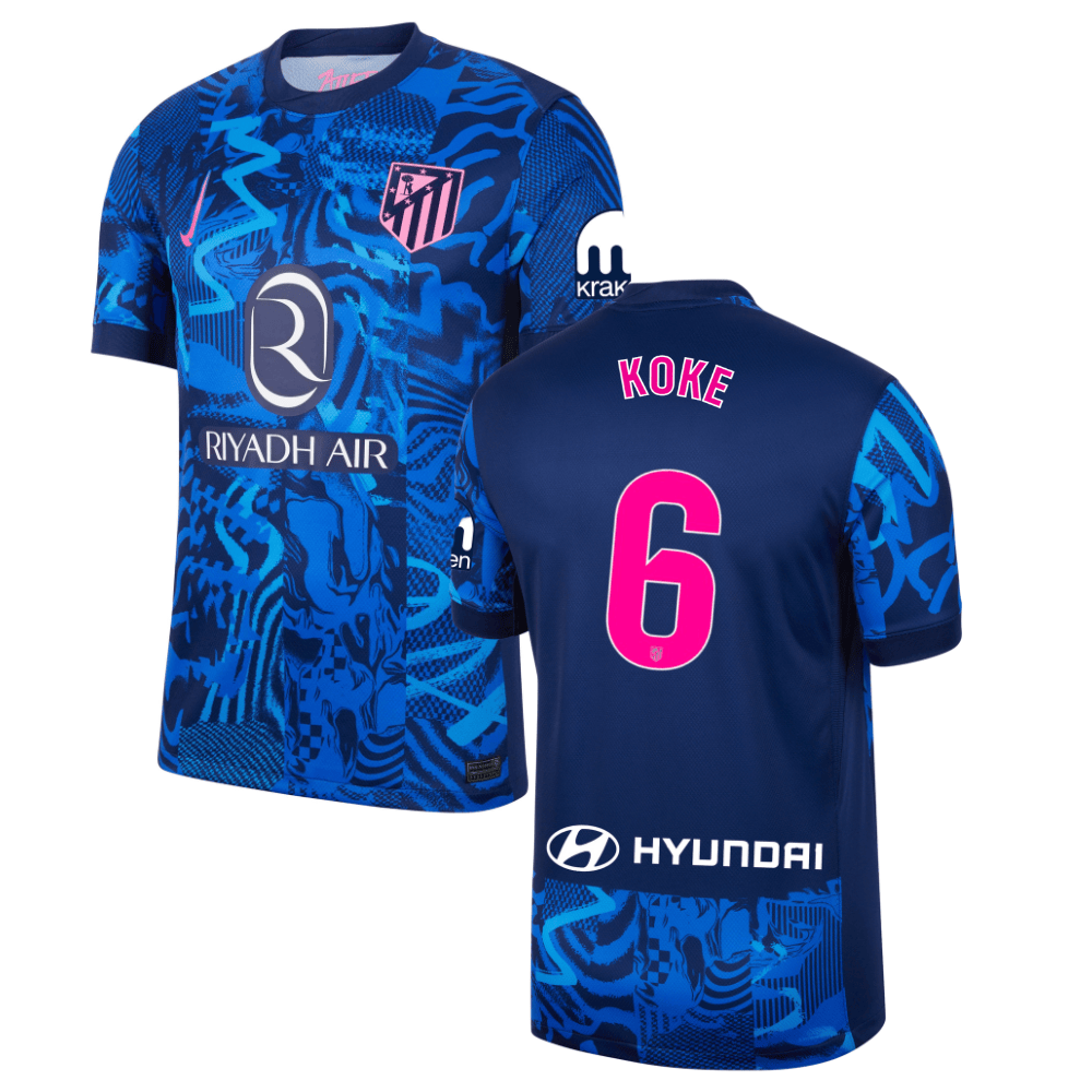 Koke 6 Atletico de Madrid 2024-25 Third Match Jersey - Blue