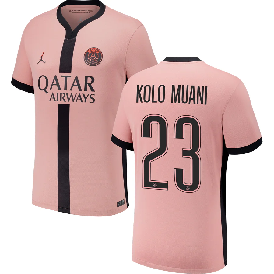 Kolo Muani #23 Paris Saint-Germain 2024-25 Third Jersey - Pink