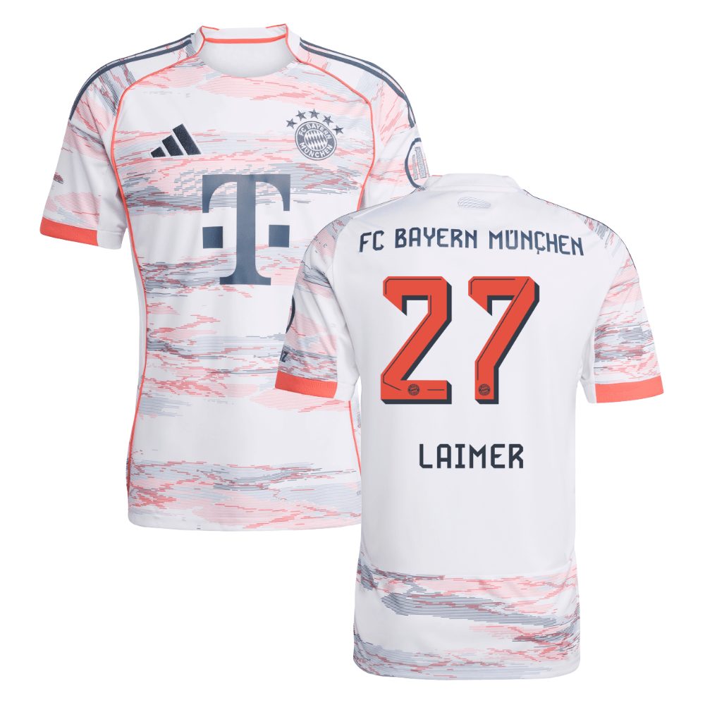 Konrad Laimer #27 Bayern Munich 2025-26 Away Men Jersey - White
